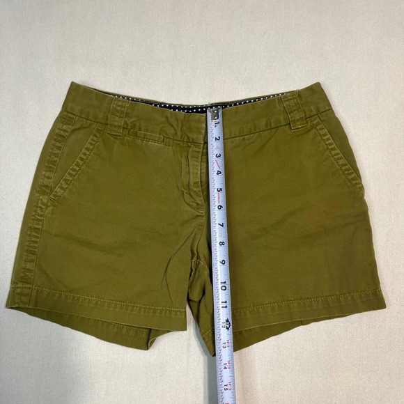 J Crew Chino City Fit Shorts Olive Green Women's Button Fly Cotton - Size 4 - Picture 7 of 9